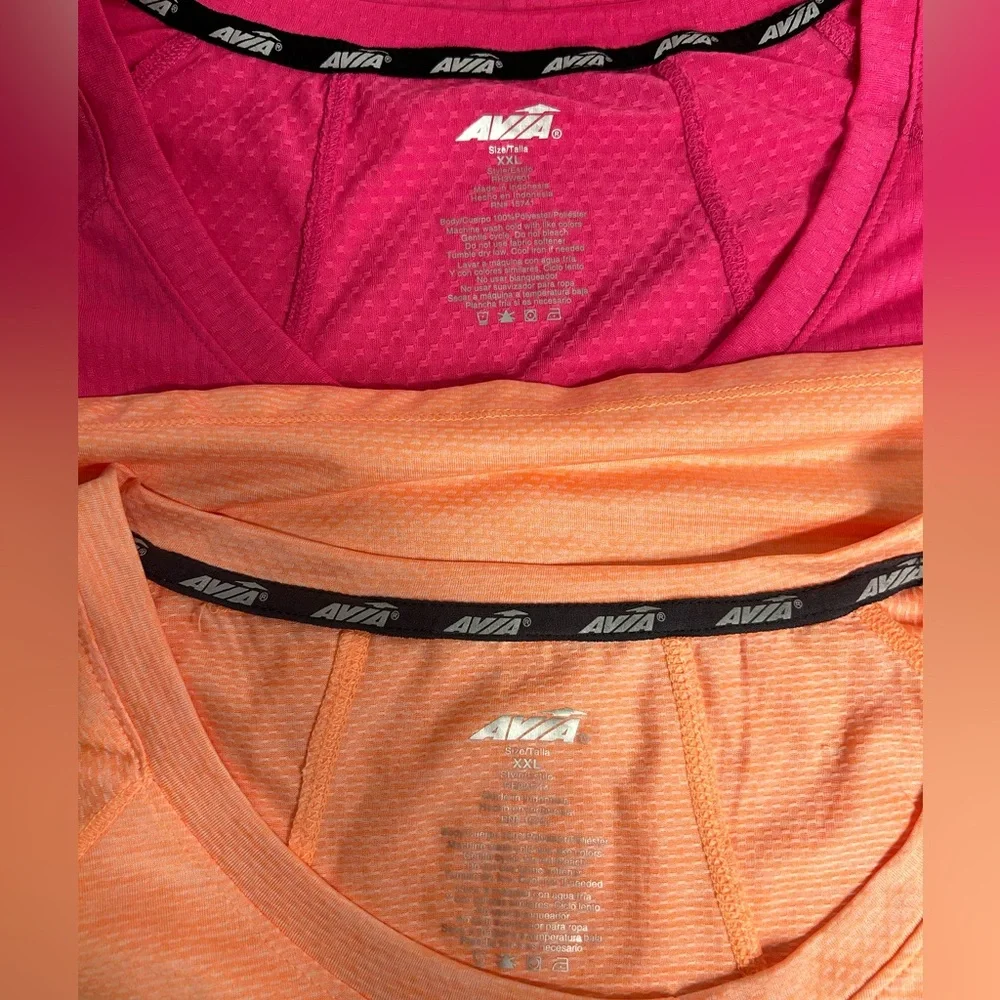2 GUC Women’s Avia Athletic Workout Tops Bundle Lot Short Sleeve size 2X - Picture 2 of 2